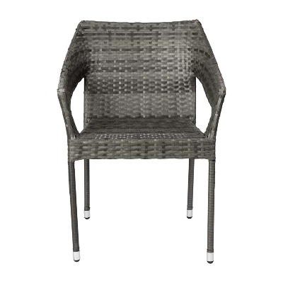 Emma And Oliver All-Weather Indoor/Outdoor Stacking Patio Dining Chairs With Steel Frame And Weather Resistant PE Rattan 10 Emma And Oliver All-Weather Indoor/Outdoor Stacking Patio Dining Chairs With Steel Frame And Weather Resistant PE Rattan - Image 10