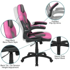 Emma And Oliver Gaming Racing PC Chair With Flip-up Arms 23 Emma And Oliver Gaming Racing PC Chair With Flip-up Arms -Home office GUEST 17fbeec4 bfe6 44bb a9d5 59a5d1eee2a0