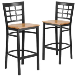 Emma And Oliver 2 Pack Window Back Metal Restaurant Barstool -Home office GUEST 18478380 00f1 4c5e 8ea8 56fcdf71758e
