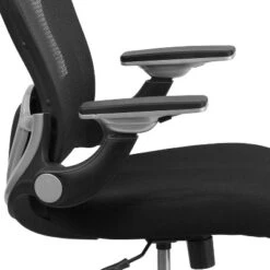 Emma And Oliver Mid-Back Black Mesh Swivel Ergonomic Office Chair - Height Adjustable Flip-Up Arms -Home office GUEST 18ce22c0 189c 4d97 b585 21fe1d6ae032