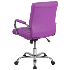 Emma And Oliver Mid-Back Vinyl Executive Swivel Office Chair With Chrome Base And Arms -Home office GUEST 193c25e2 8a9a 4704 84be e604c3145d95
