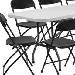 Emma And Oliver 8' Bi-Fold White Plastic Event/Training Folding Table Set W/ 10 Folding Chairs 12 Emma And Oliver 8' Bi-Fold White Plastic Event/Training Folding Table Set W/ 10 Folding Chairs -Home office GUEST 19bd29ee d6c7 423a bf7b d89a27c4aaf8
