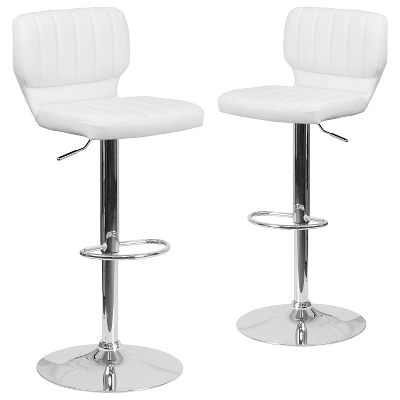 Emma And Oliver 2 Pack Contemporary Vinyl Adjustable Height Barstool With Vertical Stitch Back And Chrome Base 13 Emma And Oliver 2 Pack Contemporary Vinyl Adjustable Height Barstool With Vertical Stitch Back And Chrome Base - Image 13
