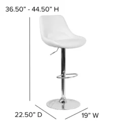 Emma And Oliver Adjustable Height Gas Lift Swivel Bar Stool With Support Pillow - Dining Stool -Home office GUEST 1ae534d0 f0d9 4add 9c66 8ea9e430883f