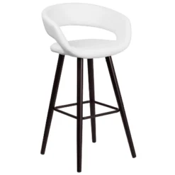 Emma And Oliver 29"H Wood Rounded Open Back Barstool -Home office GUEST 1b04c635 7e6e 405e 9dc9 6cce2fc99af0