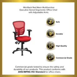 Emma And Oliver Mid-Back Mesh Triple Paddle Swivel Ergonomic Office Chair With Adjustable Arms -Home office GUEST 1b9565b3 853e 4f19 bf49 0fcb3404548d