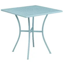 Emma And Oliver Commercial Grade 28" Square Colorful Metal Garden Patio Table -Home office GUEST 1ca83f1b 0123 44a7 9f4c 9622f1fd5920