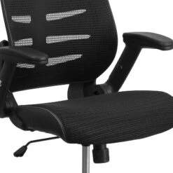 Emma And Oliver High Back Black Mesh Swivel Ergonomic Office Chair With Adjustable Flip-Up Arms -Home office GUEST 1ccefb27 b9d9 4cef 838b 158a83ebd414