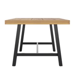 Emma And Oliver Natural Finish Solid Acacia Wood Dining Table With Black Metal Legs For Indoor And Outdoor Use -Home office GUEST 1d5baa0c 5dbb 4df6 9bac f9ab0aea1611