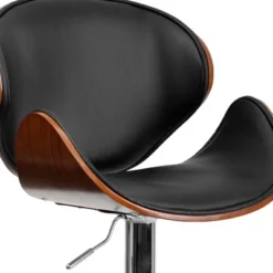 Emma And Oliver Bentwood Adjustable Height Barstool With Curved Vinyl Seat/Back -Home office GUEST 1e511251 6eeb 4754 84d6 414d100da3dc