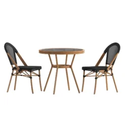 Emma & Oliver Massalia Indoor/Outdoor Bistro Style 31.5 In. Table With Textilene, Glass Top, And Two Chairs - Metal Frame 20 Emma & Oliver Massalia Indoor/Outdoor Bistro Style 31.5 In. Table With Textilene, Glass Top, And Two Chairs - Metal Frame -Home office GUEST 1ecbf91b 40e6 4f81 a394 17307553df75