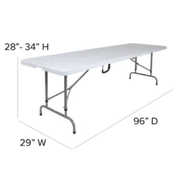 Emma And Oliver 8-Foot Height Adjustable Bi-Fold Granite White Plastic Folding Table With Handle 8 Emma And Oliver 8-Foot Height Adjustable Bi-Fold Granite White Plastic Folding Table With Handle -Home office GUEST 1f1aba2f 8150 47c8 a8a7 5bf2aedf1b2f