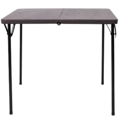 Emma And Oliver 2.83-Foot Square Bi-Fold Plastic Folding Table With Carrying Handle -Home office GUEST 1f64b851 e180 4743 ab13 04e04dd12a54