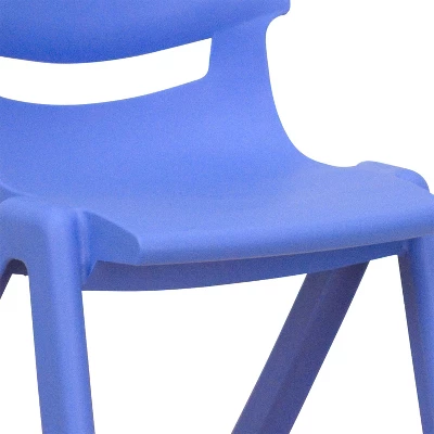 Emma And Oliver 4 Pack Plastic Stack School Chair With 12" Seat Height - Kids Chair 4 Emma And Oliver 4 Pack Plastic Stack School Chair With 12" Seat Height - Kids Chair - Image 4