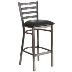 Emma And Oliver Clear Coated Ladder Back Metal Restaurant Dining Barstool -Home office GUEST 221cb4f2 caed 40b1 849e 08ee02954546