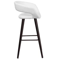 Emma And Oliver 29"H Wood Rounded Open Back Barstool -Home office GUEST 22b485ea d84a 425c b282 d6b5f880f5e4
