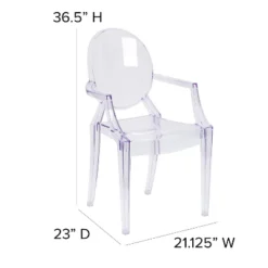 Emma And Oliver Oval Back Ghost Chair With Arms In Transparent Crystal -Home office GUEST 22d69344 6029 437f a6b4 bd4f688a48b6