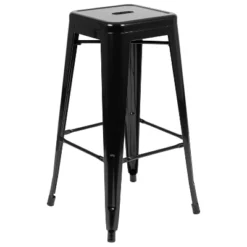 Emma And Oliver 4 Pack 30" High Metal Indoor Bar Stool - Stackable Stool -Home office GUEST 23a8da48 cca5 4aeb 9cc1 3bd5e7123b22