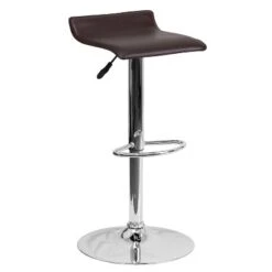 Emma And Oliver Solid Wave Seat Vinyl Adjustable Height Barstool With Chrome Base -Home office GUEST 2546884f d5a1 48e3 a9aa 11087fdfb841