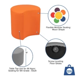 Emma And Oliver 18"H Soft Seating Flexible Moon For Classrooms And Common Spaces -Home office GUEST 2774046b 06ec 4b6a 8ad5 9df5c676c0d7