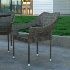 Emma And Oliver All-Weather Indoor/Outdoor Stacking Patio Dining Chairs With Steel Frame And Weather Resistant PE Rattan 16 Emma And Oliver All-Weather Indoor/Outdoor Stacking Patio Dining Chairs With Steel Frame And Weather Resistant PE Rattan -Home office GUEST 27859a4c 2dee 4ce0 ac78 ff51573b34c4