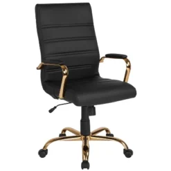 Emma And Oliver High Back Executive Swivel Office Chair With Metal Frame And Arms -Home office GUEST 29094bec a7f0 4d00 9d38 f2c8d7159a71