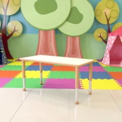 Emma And Oliver 23.625"W X 47.25"L Rectangular Plastic Height Adjustable Activity Table -Home office GUEST 2942703c a9e0 4609 9391 2d7ceef48b01