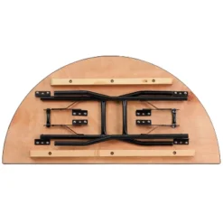 Emma And Oliver 4-Foot Half-Round Wood Folding Banquet Table - Event & Catering Table -Home office GUEST 29e863e8 9b8f 40fb bb20 1c4bc903ab00