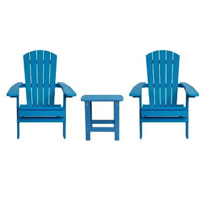 Emma And Oliver Set Of 2 Indoor/Outdoor Folding Adirondack Chairs With Side Table 14 Emma And Oliver Set Of 2 Indoor/Outdoor Folding Adirondack Chairs With Side Table - Image 14