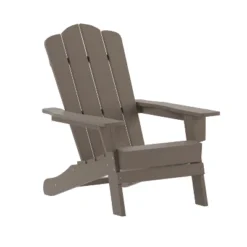 Emma And Oliver Adirondack Chair With Cup Holder, Weather Resistant HDPE Adirondack Chair -Home office GUEST 2b67a79e 9bfb 45df b64e 45d21fbb6e37