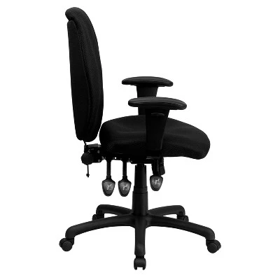 Emma And Oliver High Back Fabric 3-Paddle Ergonomic Swivel Office Chair Adjustable Arms 7 Emma And Oliver High Back Fabric 3-Paddle Ergonomic Swivel Office Chair Adjustable Arms - Image 7