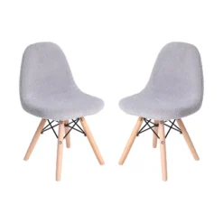 Emma And Oliver Set Of 2 Children's Dorset Faux Shearling Accent Chairs With Beechwood Legs For Bedroom, Play Room And More -Home office GUEST 2d03eb5f 7663 4a3a 8ba0 6f07e30c09b8