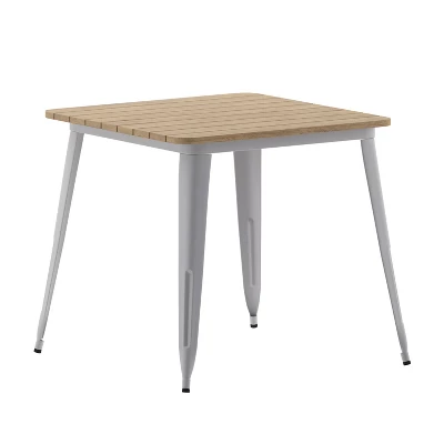 Emma And Oliver Indoor/Outdoor Dining Table, 31.5" Square All Weather Poly Resin Top With Steel Base 13 Emma And Oliver Indoor/Outdoor Dining Table, 31.5" Square All Weather Poly Resin Top With Steel Base - Image 13
