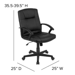 Emma And Oliver Mid-Back Black LeatherSoft-Padded Task Office Chair With Arms 16 Emma And Oliver Mid-Back Black LeatherSoft-Padded Task Office Chair With Arms -Home office GUEST 2d3dafe0 cf70 42df 9c0e fdd9410fa81f