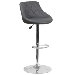 Emma And Oliver 2 Pack Contemporary Vinyl Bucket Seat Adjustable Height Barstool With Diamond Pattern Back And Chrome Base -Home office GUEST 2d4b3e7d a6ca 4128 8a8a 8a49423ae790