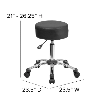 Emma And Oliver Medical Ergonomic Stool With Chrome Base 3 Emma And Oliver Medical Ergonomic Stool With Chrome Base - Image 3