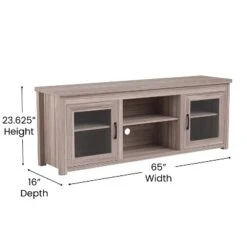Emma And Oliver TV Stand For Up To 80" TV's - 65" Media Console With Classic Full Glass Doors & 3 Adjustable Shelves -Home office GUEST 2edf4b0b 3062 4613 9af5 813e348abb56