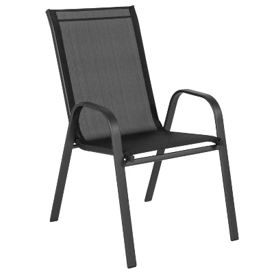 Emma And Oliver 5 Pack. Outdoor Stack Chair With Flex Comfort Material And Metal Frame 2 Emma And Oliver 5 Pack. Outdoor Stack Chair With Flex Comfort Material And Metal Frame - Image 2