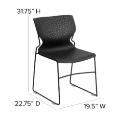 Emma And Oliver Home And Office Black Full Back Stack Chair With Black Frame - Guest Chair -Home office GUEST 2f7fb986 df46 43e1 997c ba401fb7dc0c