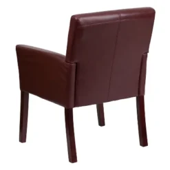 Emma And Oliver Leather Executive Side Reception Chair With Mahogany Legs -Home office GUEST 2f9e83bf 9f35 4f30 9255 abdf014a7c6b