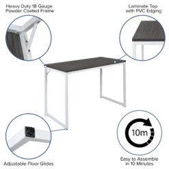 Emma And Oliver Industrial Modern Desk-47"L Commercial Grade Home Office Desk 23 Emma And Oliver Industrial Modern Desk-47"L Commercial Grade Home Office Desk -Home office GUEST 31527502 0108 4db3 95be 8df1cdaa24c9