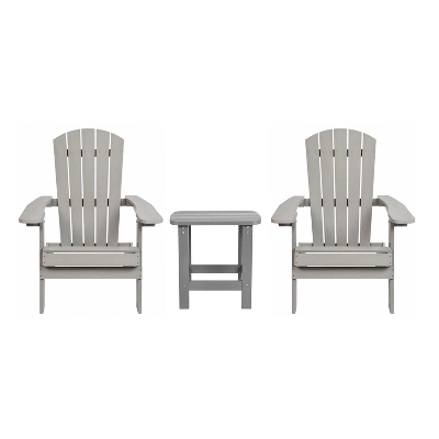 Emma And Oliver Set Of 2 Indoor/Outdoor Folding Adirondack Chairs With Side Table 15 Emma And Oliver Set Of 2 Indoor/Outdoor Folding Adirondack Chairs With Side Table - Image 15