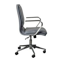 Emma And Oliver Modern Upholstered Mid-Back Home Office Chair With Arms And 5 Star Base -Home office GUEST 323fa498 a04b 4801 9dcb 9ae6842a1aee