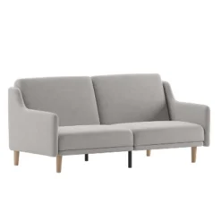 Emma And Oliver Plush Padded Upholstered Split Back Sofa Futon With Smooth Curved Removable Arms And Wooden Legs -Home office GUEST 3316d526 f21c 4da7 abea 5619da478f15