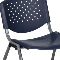 Emma And Oliver Home And Office Navy Plastic Stack Chair With Perforated Back - Guest Chair -Home office GUEST 33da4af6 c323 4a14 9e28 2c23bcbf528c