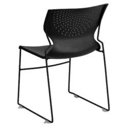 Emma And Oliver Home And Office Black Full Back Stack Chair With Black Frame - Guest Chair -Home office GUEST 344b7491 a0e4 48cb 924e 4874e61d0095