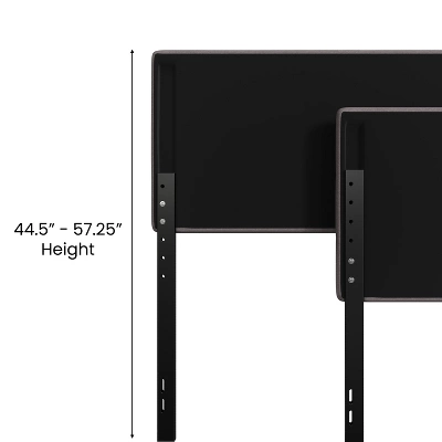 Emma And Oliver Modern Upholstered Headboard With Horizontal Line Stitching And Adjustable Height Rails 6 Emma And Oliver Modern Upholstered Headboard With Horizontal Line Stitching And Adjustable Height Rails - Image 6