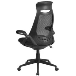 Emma And Oliver High Back Black Mesh Executive Swivel Office Chair With Flip-Up Arms -Home office GUEST 34ee8805 4432 4920 afb8 5e91b560304e