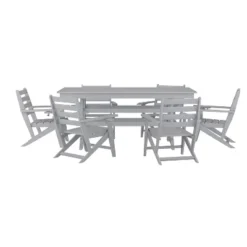 Emma And Oliver 7 PC Adirondack Dining Set With 72" Rectangle Indoor/Outdoor Recycled HDPE Table And 6 Chairs With Cupholders 33 Emma And Oliver 7 PC Adirondack Dining Set With 72" Rectangle Indoor/Outdoor Recycled HDPE Table And 6 Chairs With Cupholders -Home office GUEST 353622e3 0294 4707 a1bc d89db34639ad