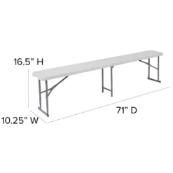 Emma And Oliver 10.25"Wx71"L Portable Bi-Fold Granite White Plastic Bench 9 Emma And Oliver 10.25"Wx71"L Portable Bi-Fold Granite White Plastic Bench -Home office GUEST 360f38ef cb52 45bf bbe6 4885bb81d760
